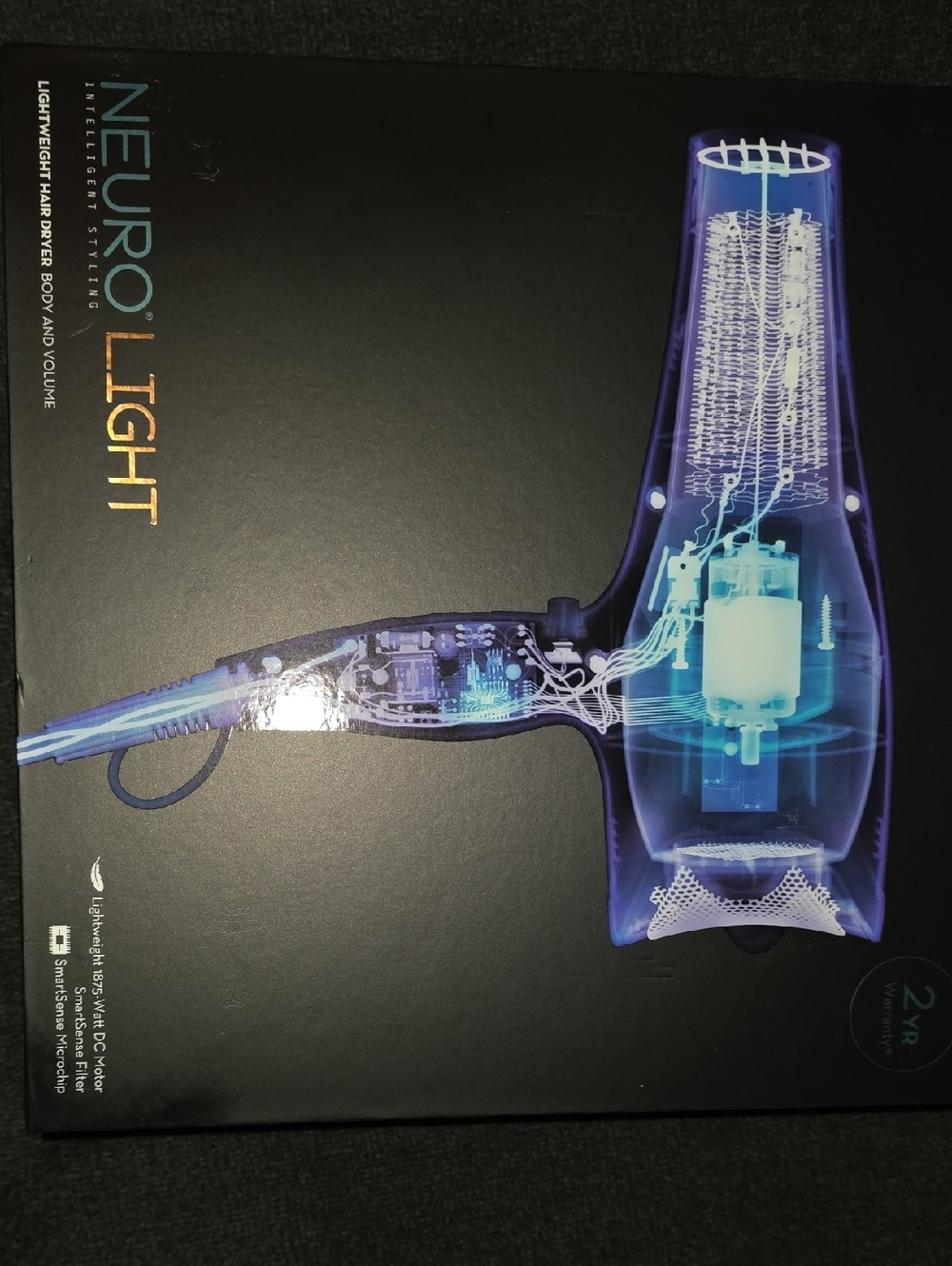 Paul Mitchell Neuro Light Hair Dryer Illustration in Blue and Black